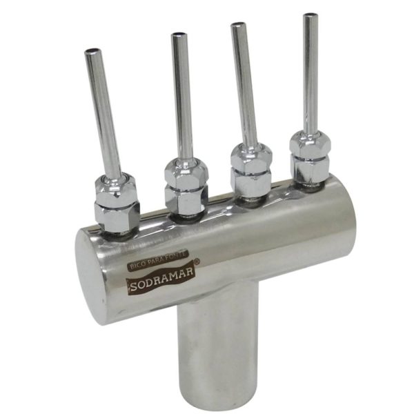 Bico Leque 38mm de Diâmetro 4 Saídas (1/4") Entrada Rosca 1" BSP