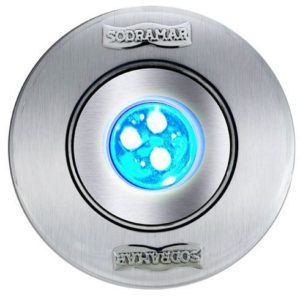 Luminária Hiper Led RGB 9 W Corpo ABS Frontal Inox para Tubo 50 mm Cabo 1,5 m